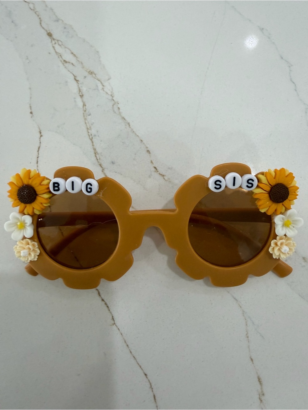 Big Sis Kids Flower Sunglasses Hand Made - Picture 1 of 2